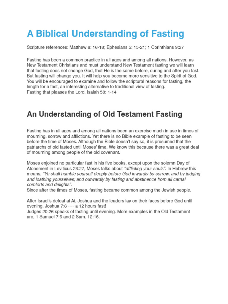 DD Biblical Fasting | PDF | Bible | Jesus