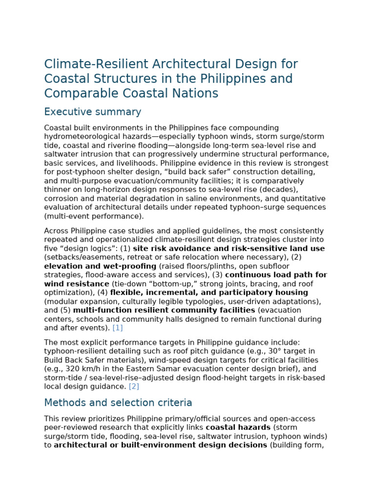 Climate-Resilient Architectural Design For Coastal Structures in The ...