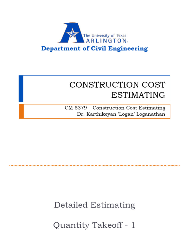 Lec 2. Quantity Takeoff - Concrete | PDF