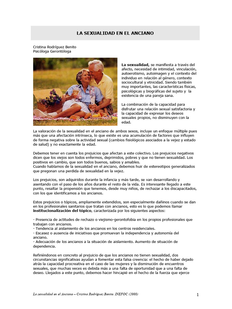 La Sexualidad en El Anciano | PDF | Vejez | La sexualidad humana