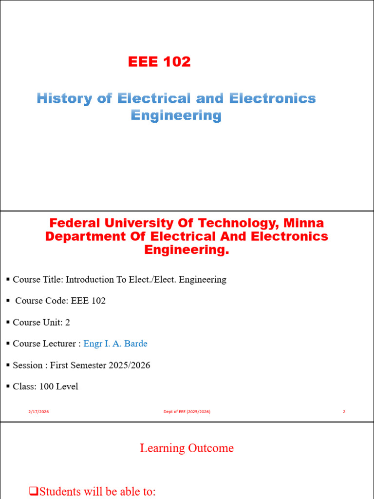 EEE 102 (History of Electrical and Electronics Engineering) | PDF ...