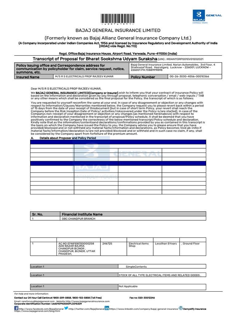 Og 26 3030 4056 00010366 | PDF | Insurance | Privacy