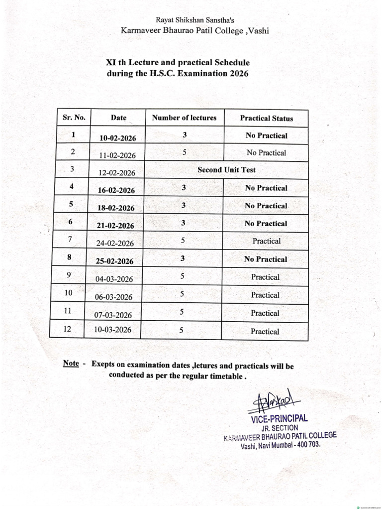 XI TH Lecture and Practical Schedule During The HSC Examination 2026 | PDF