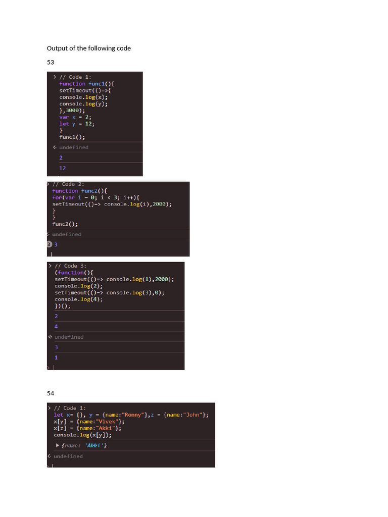 Output of The Following Code | PDF
