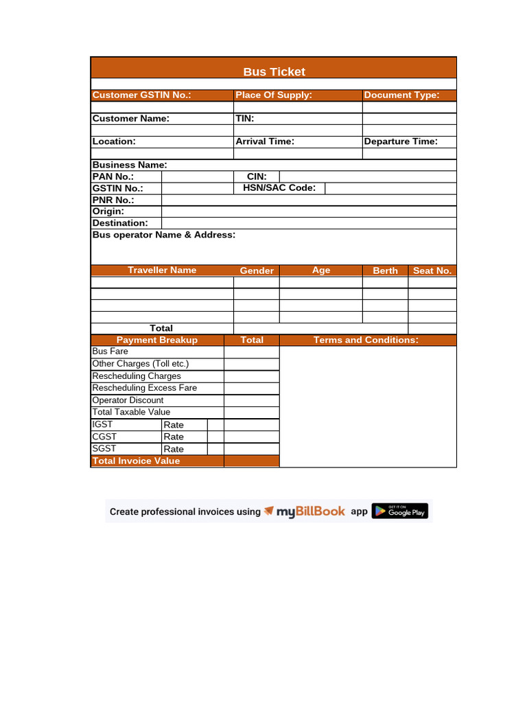 Bus Ticket Format | PDF