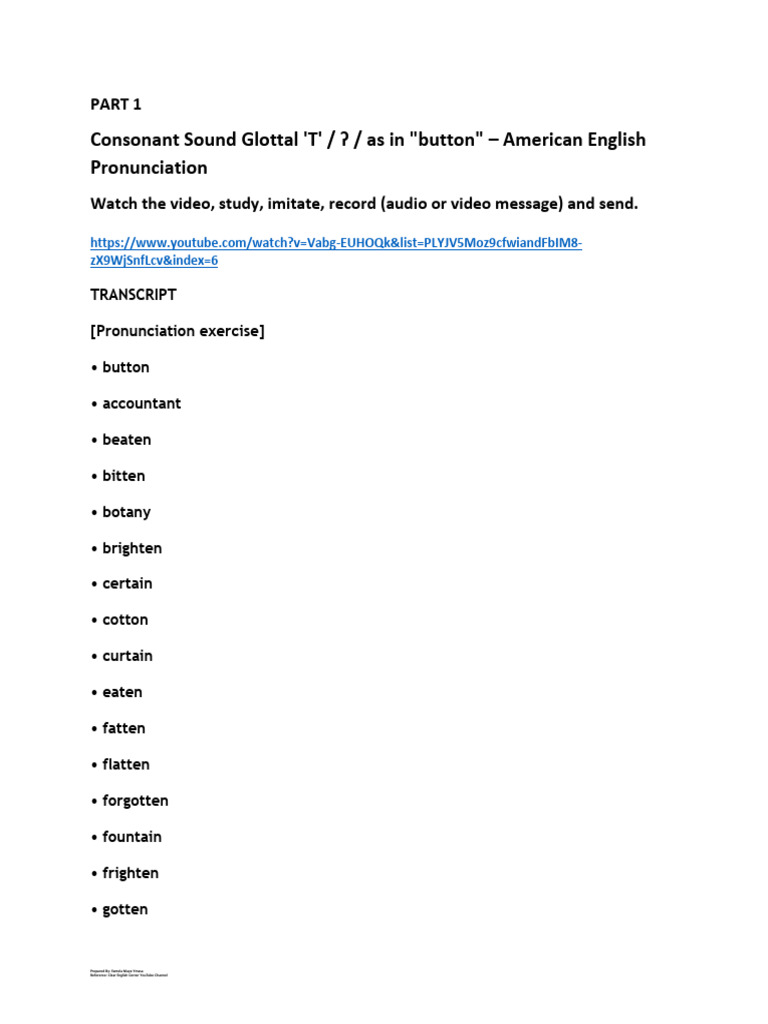 T - As in Button and D As in Dog | PDF | Linguistics | Phonetics