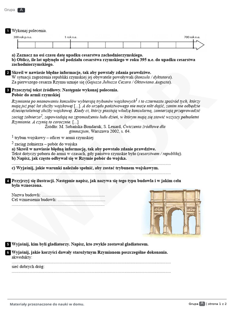 Historia - Klasa 5 - Dział 3 - Test#2 | PDF