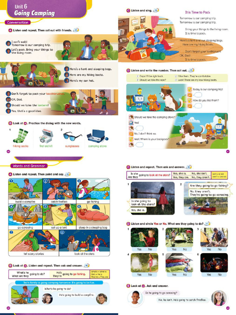 Lesson - 6 Going Camping | PDF