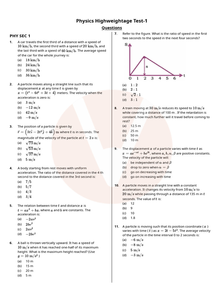 Phy Weightage Topics All Chapter | PDF | Physical Phenomena | Quantity