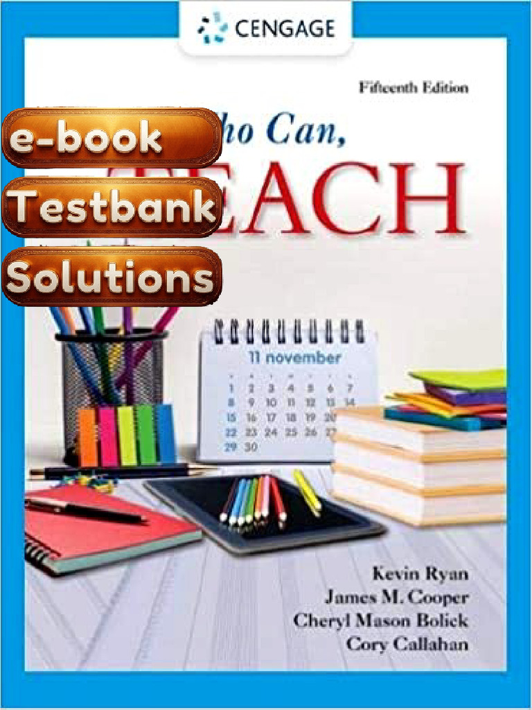 Textbook Testbank Those Who Can Teach 15th Edition by Kevin Ryan James ...