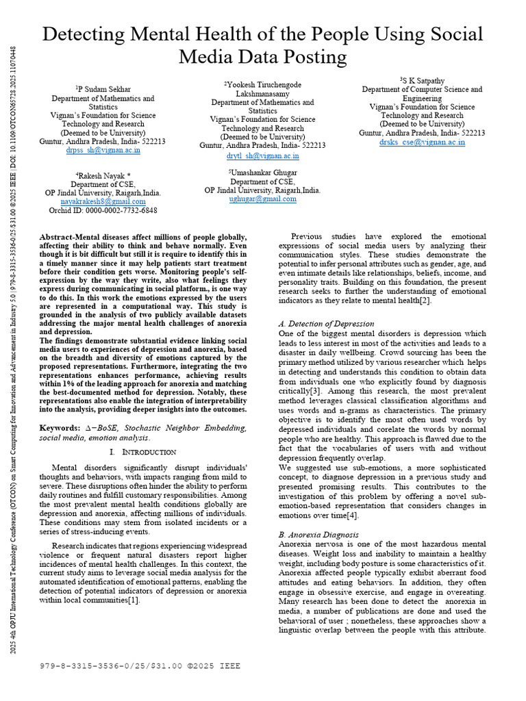 Detecting Mental Health of The People Using Social Media Data Posting ...