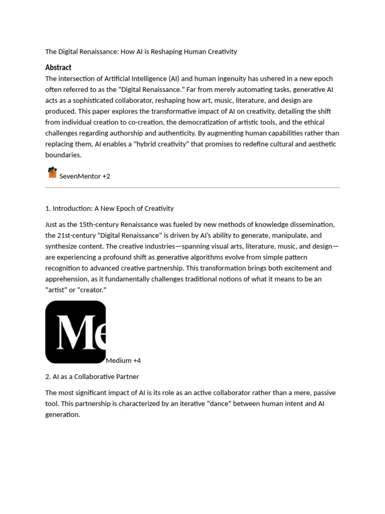 The Digital Renaissance | PDF | Artificial Intelligence | Intelligence ...