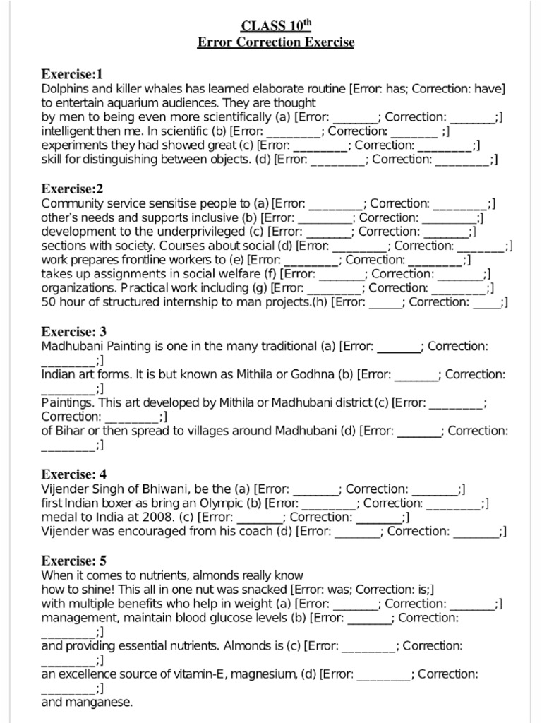 Error & Correction IMP. | PDF