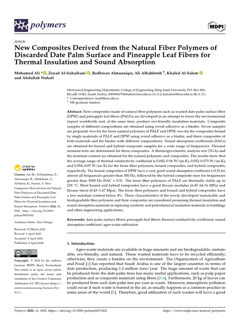 New Composites Derived From The Natural Fiber Poly | PDF | Composite ...