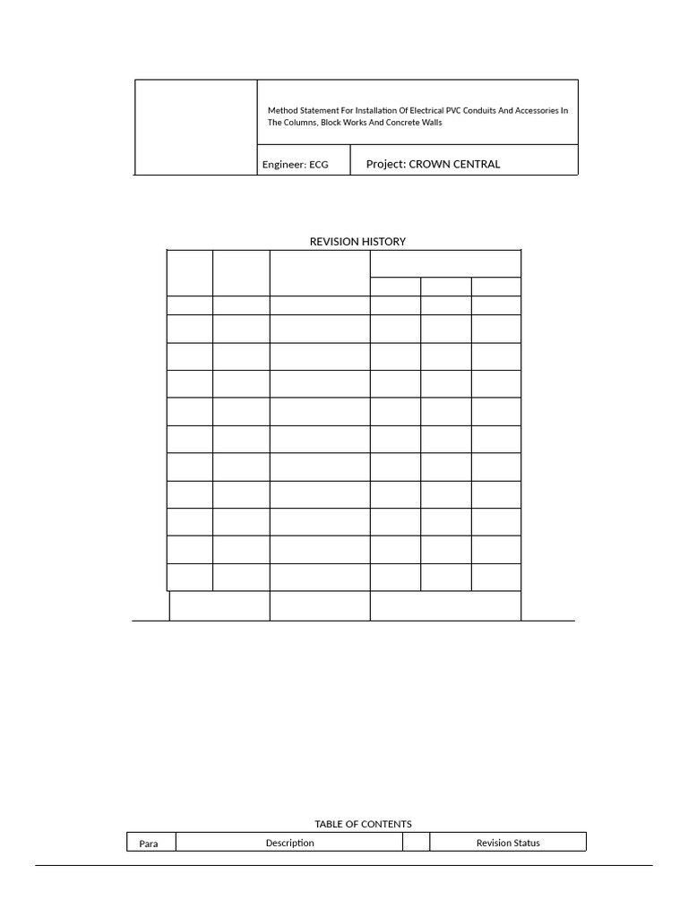 Conduit and Fitting Method Statement | PDF | Pipe (Fluid Conveyance ...