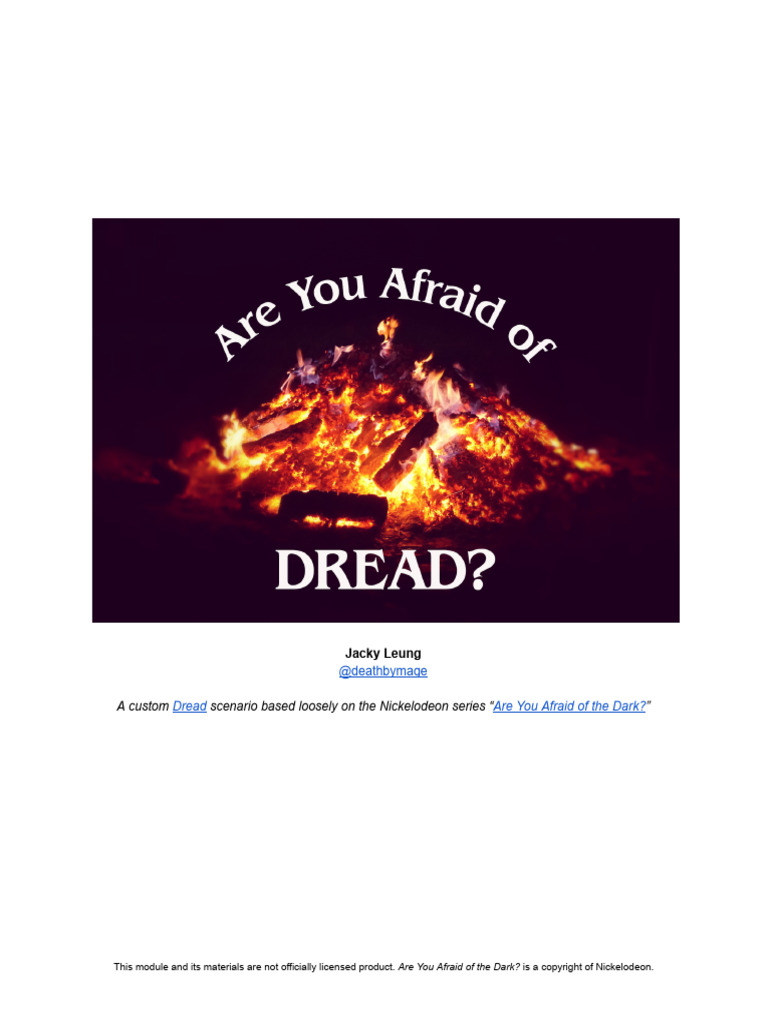 Scenario - Are You Afraid of Dread | PDF
