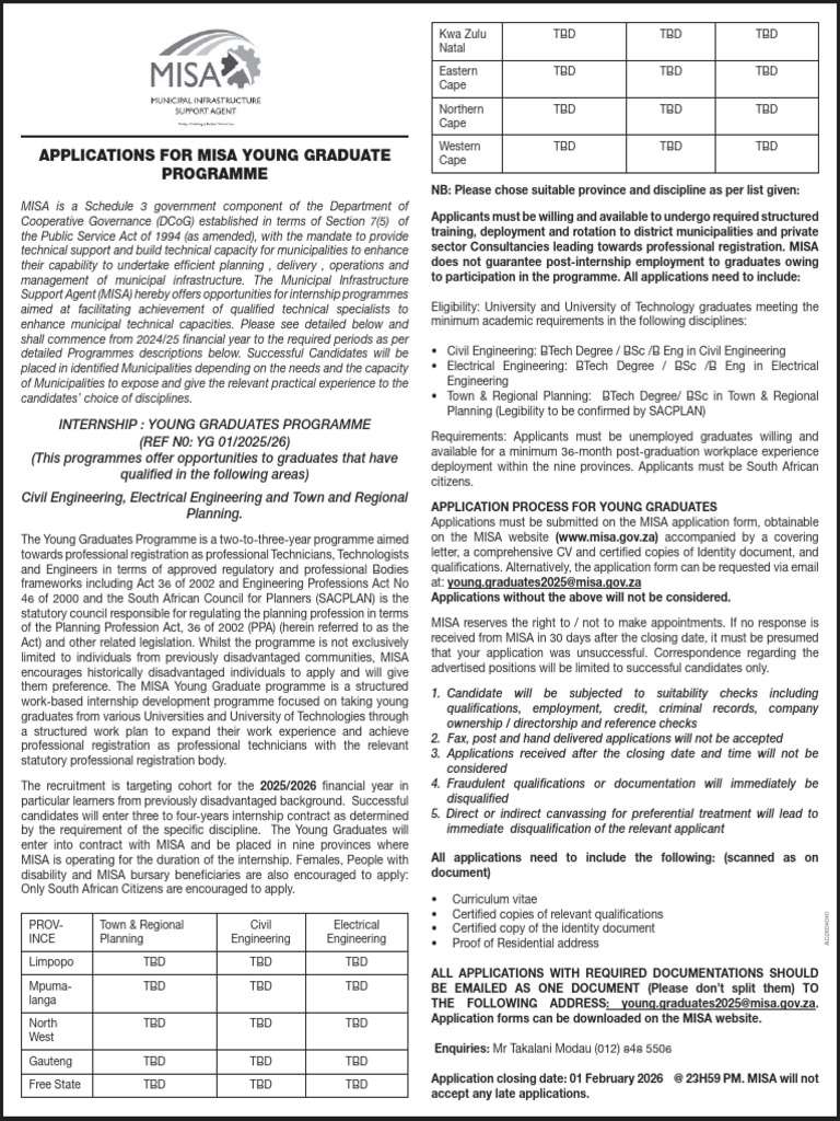 Advert For Misa Young Graduate | PDF