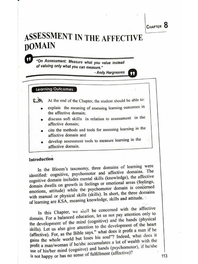 Assessment in The Affective Domain Powerpoint | PDF