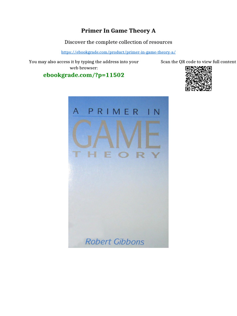 Primer in Game Theory A Full Chapters Instanly | PDF | Molecular ...