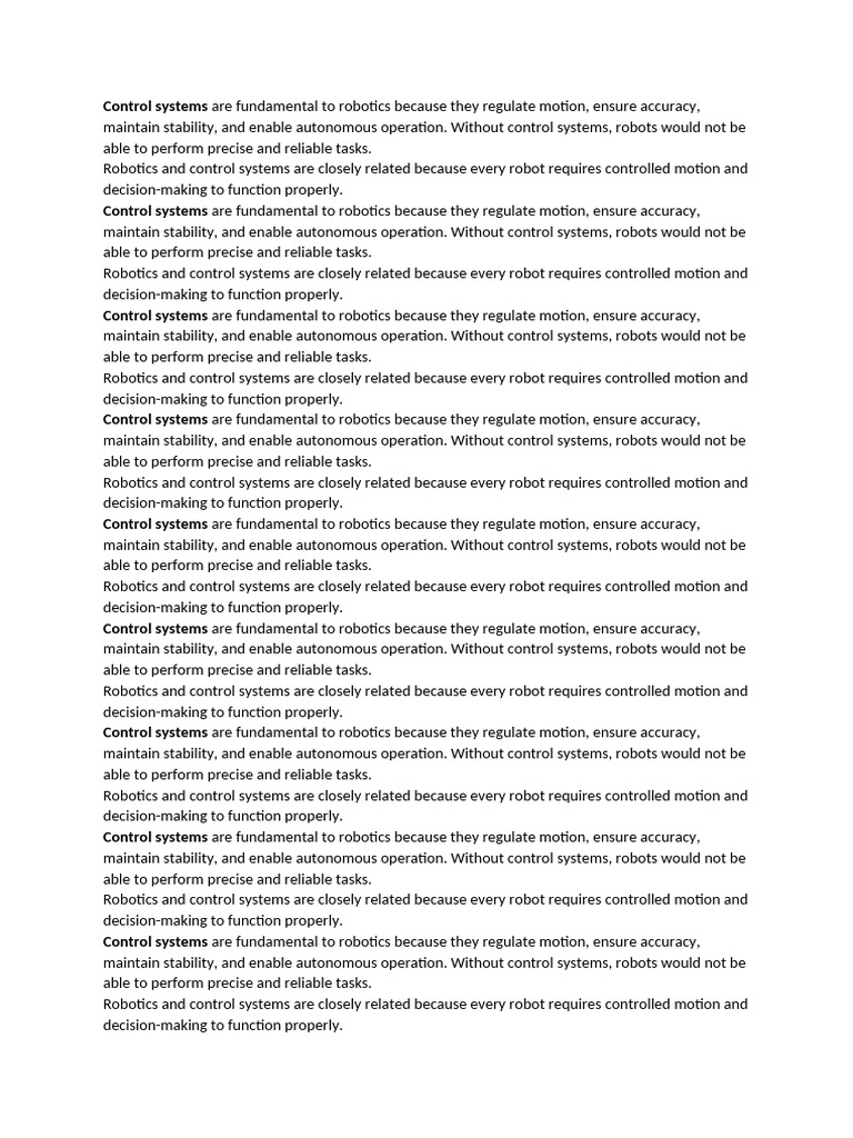 Control Systems | PDF | Robotics | Robot