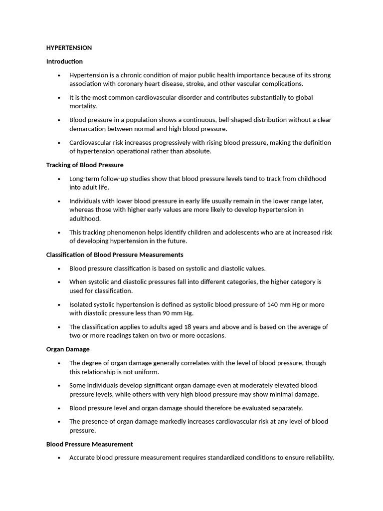 Hypertension | PDF | Hypertension | Blood Pressure