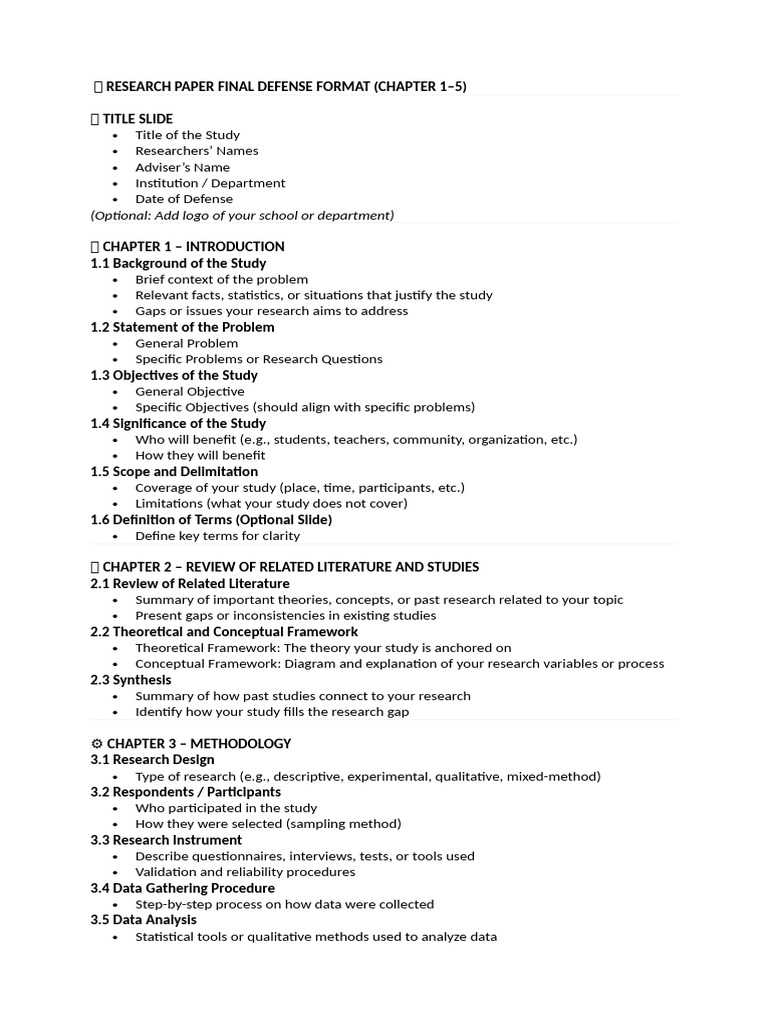 Research Paper Final Defense Format | PDF