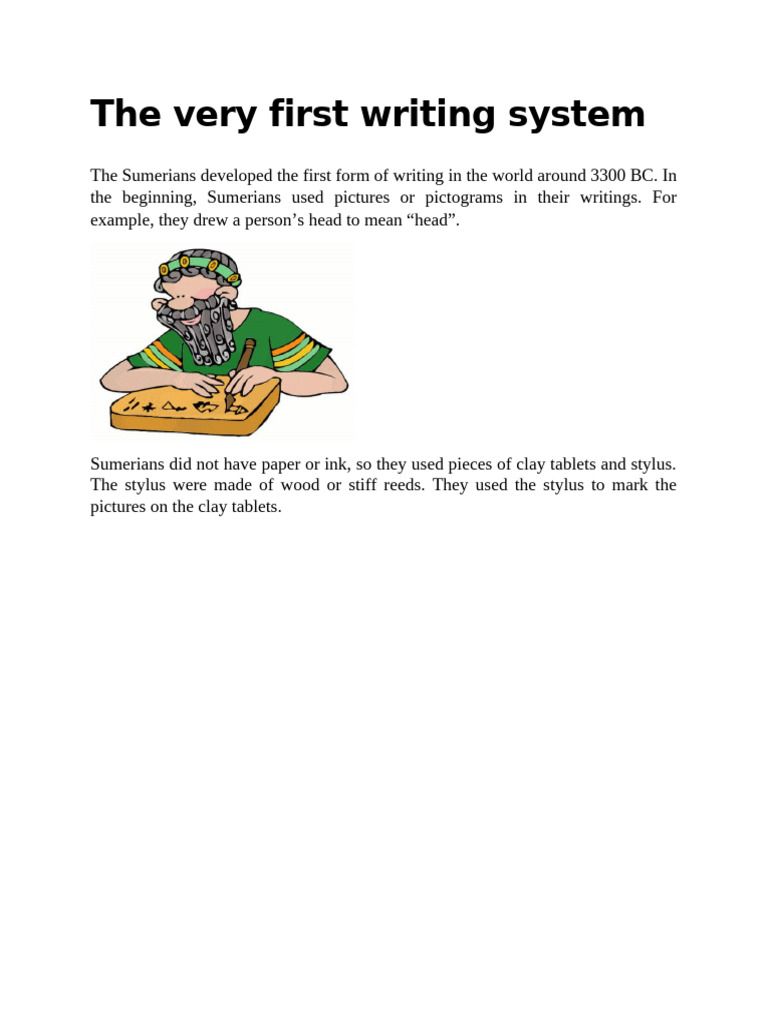 The Very First Writing System | PDF