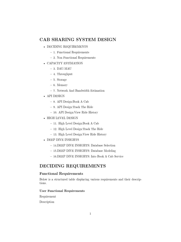 Cab Sharing System Design | PDF | No Sql | Cache (Computing)