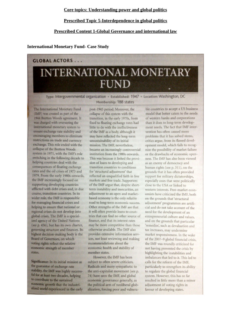 IMF Case Study | PDF