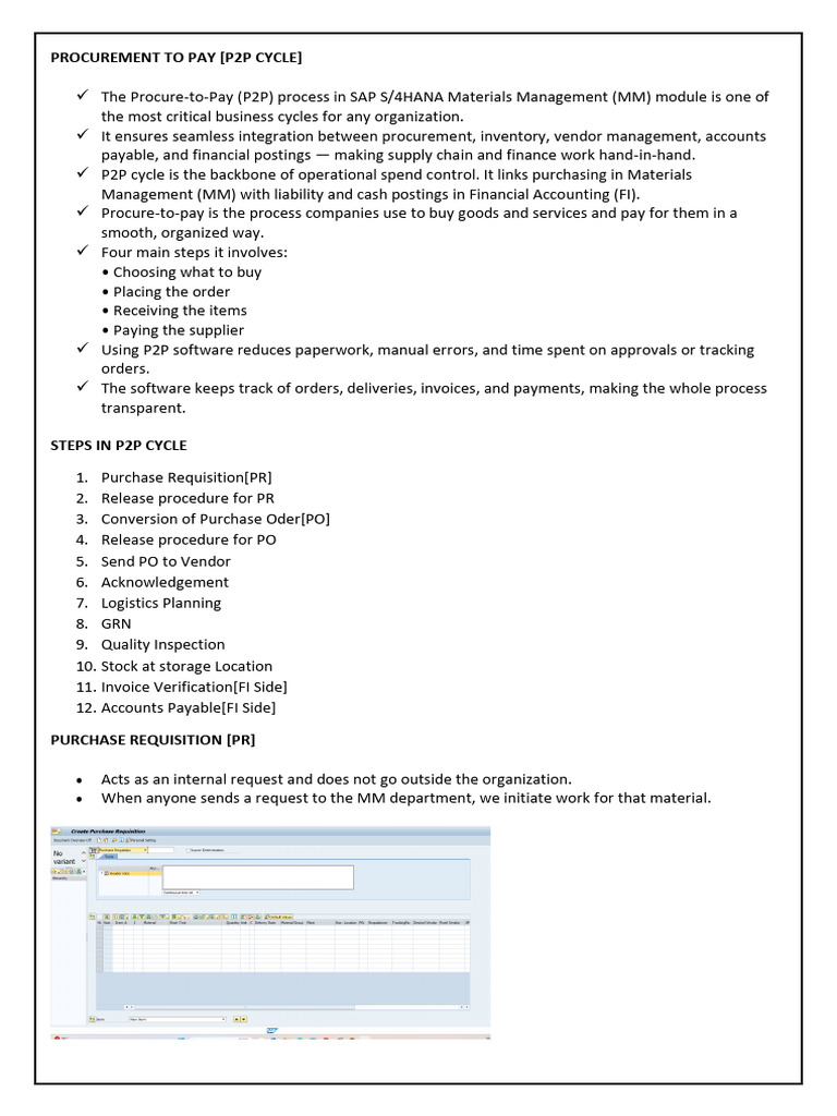 ? Procure-to-Pay (P2P) in SAP S - 4HANA | PDF | Accounts Payable | Business