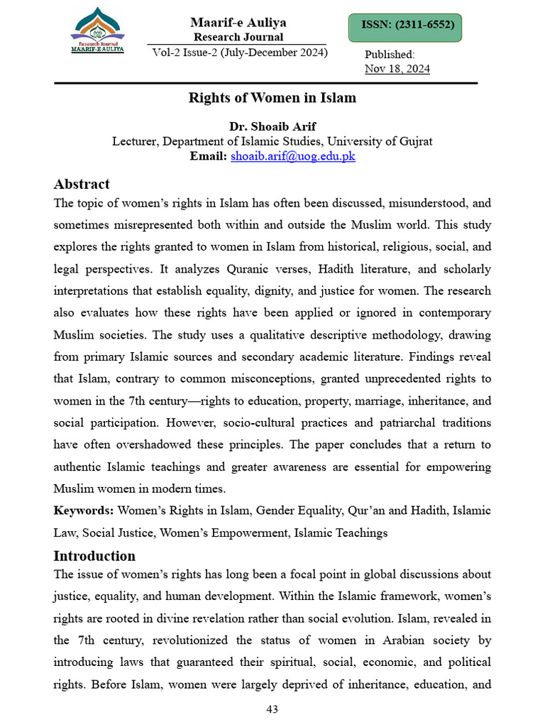 Rights of Women in Islam | PDF | Quran | Islam