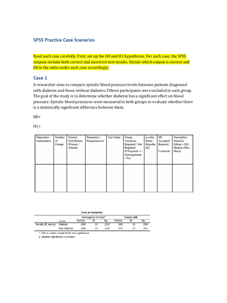 SPSS Practice Case Scenario Mix | PDF | Blood Pressure | Cortisol