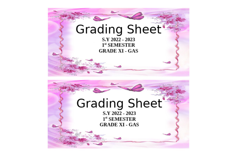 Grading Sheet | PDF