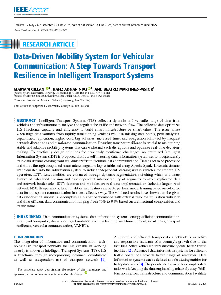 Data-Driven Mobility System For Vehicular | PDF