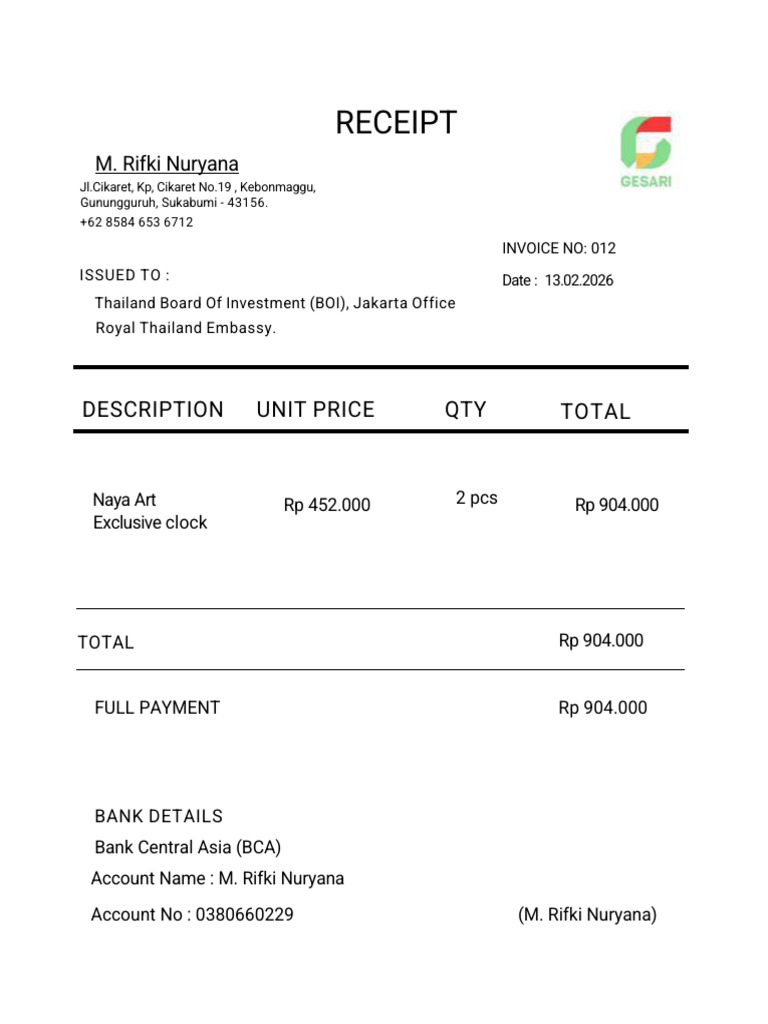 Invoice To BOI | PDF