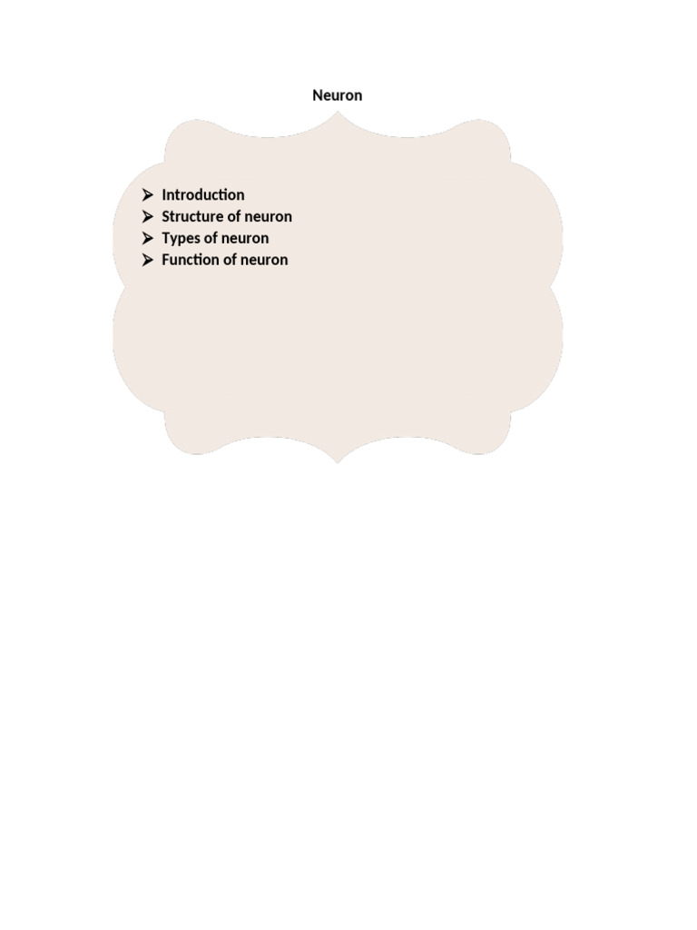 Neurons Introduction, Types& Function | PDF | Chemical Synapse | Neuron