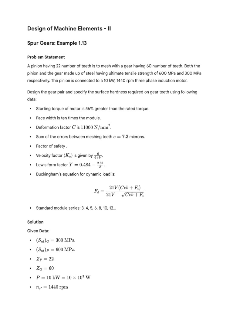 Spur Gear | PDF