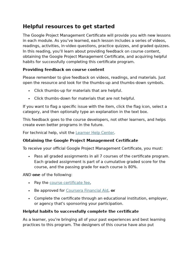 3.1.3 Helpful Resources To Get Started | PDF | Learning | Project ...