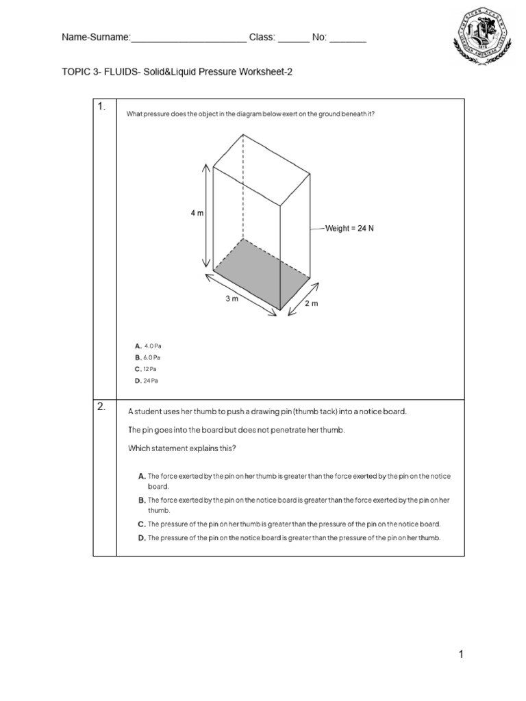 Pressure WS 2 | PDF