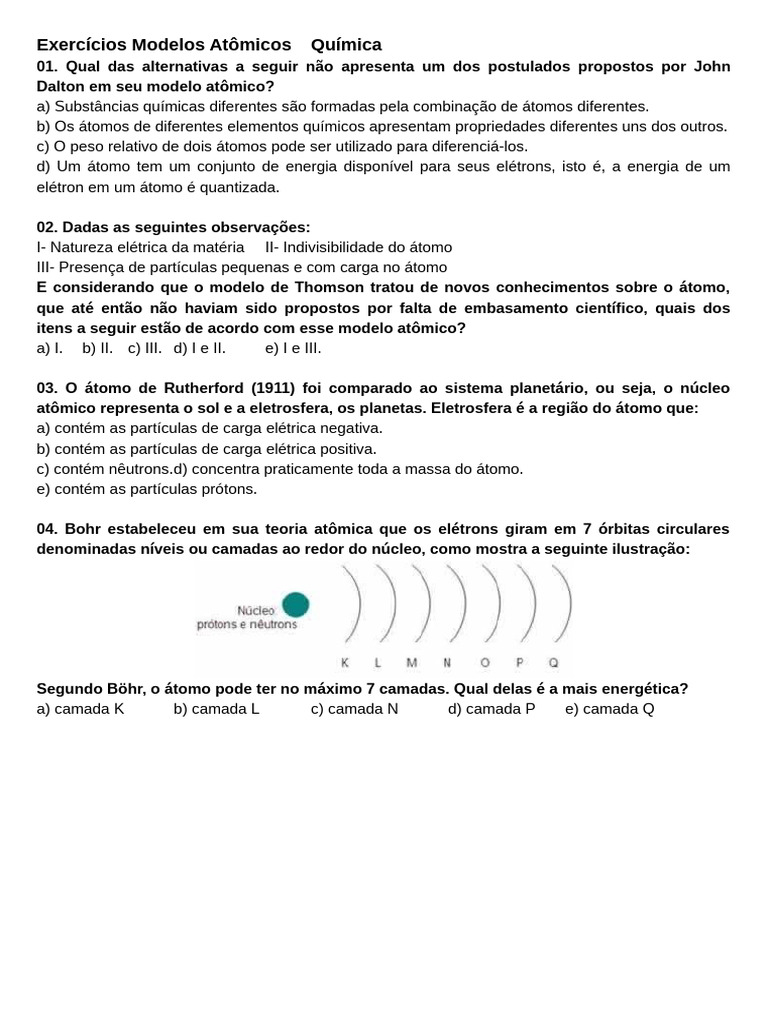 Exerc cios Modelos At micos PDF