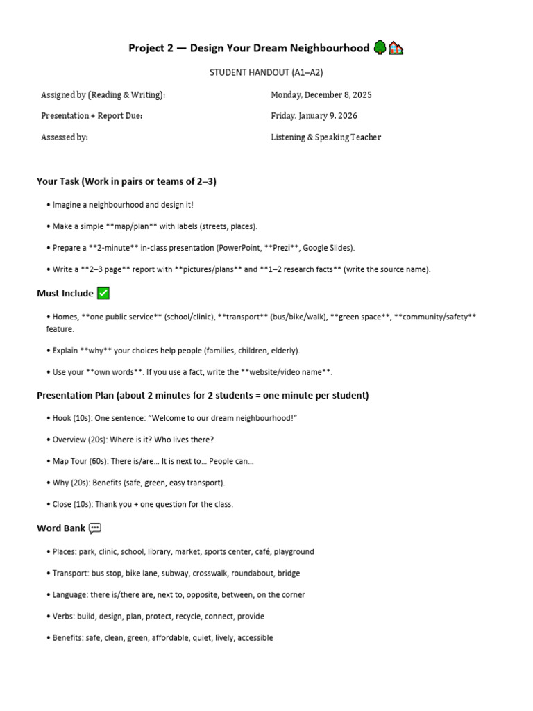 2025 2026 Fall 1 A1A2 Project 2 Student S Handout | PDF