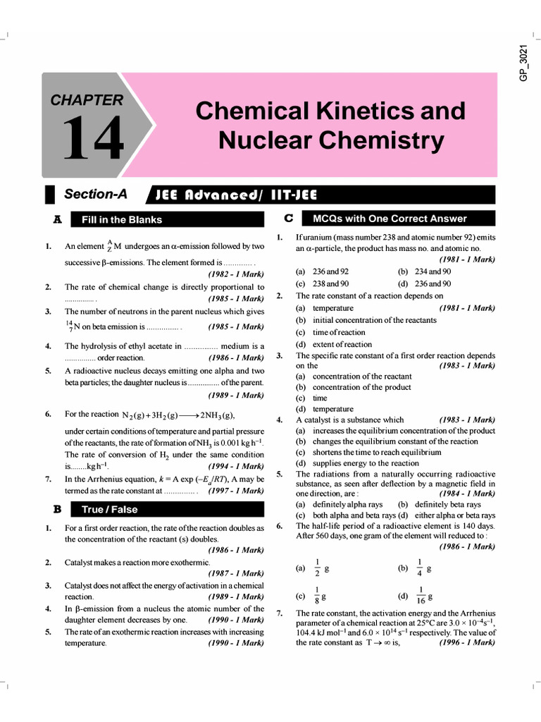 Combined Chemical Kinetics Pyq | PDF | Reaction Rate | Activation Energy