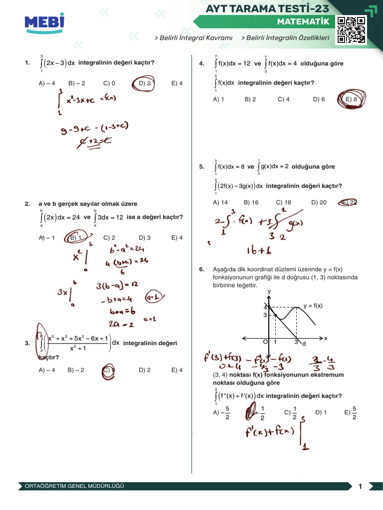 Belirli Integrall | PDF