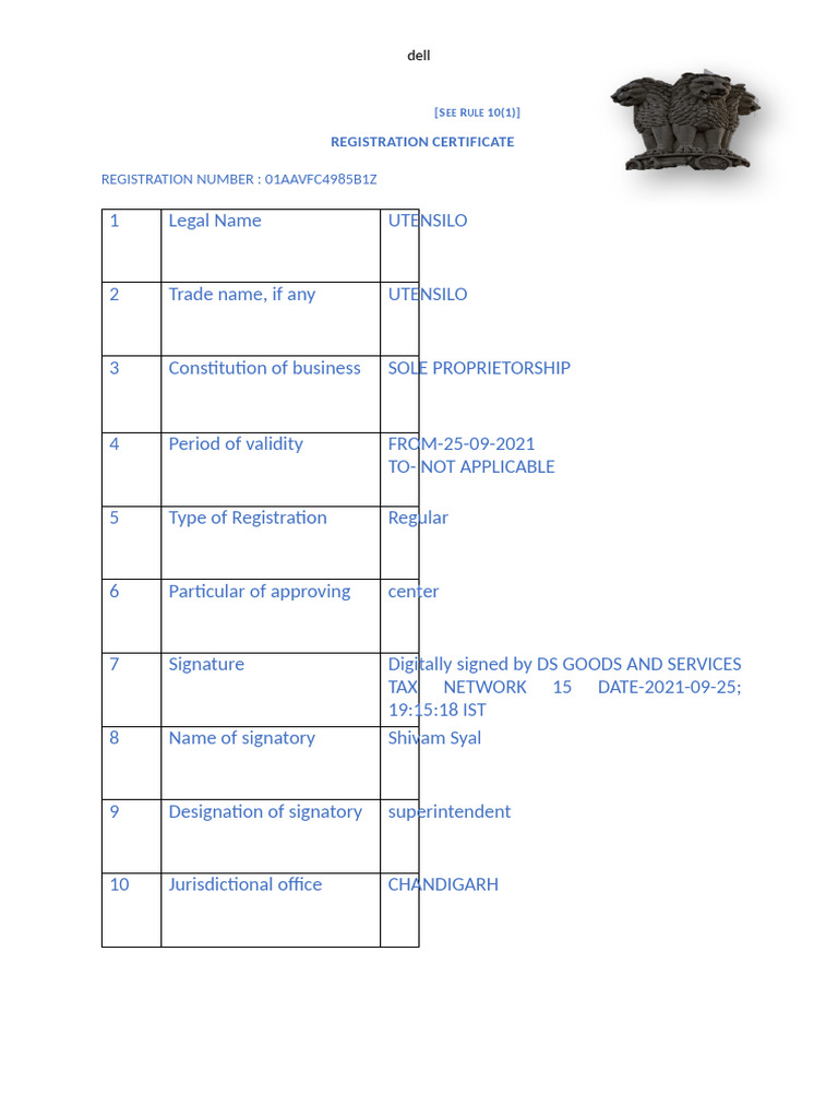 Form GST Reg | PDF