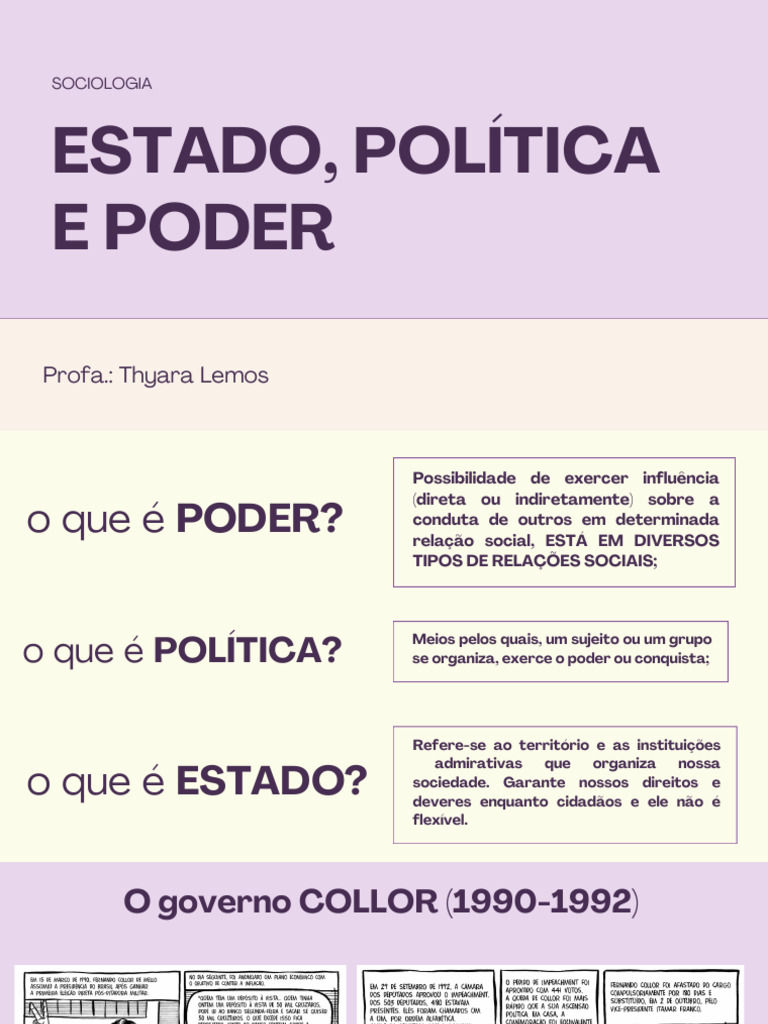 Estado, Política E Poder: Sociologia | PDF | Estado | Poder (social e ...