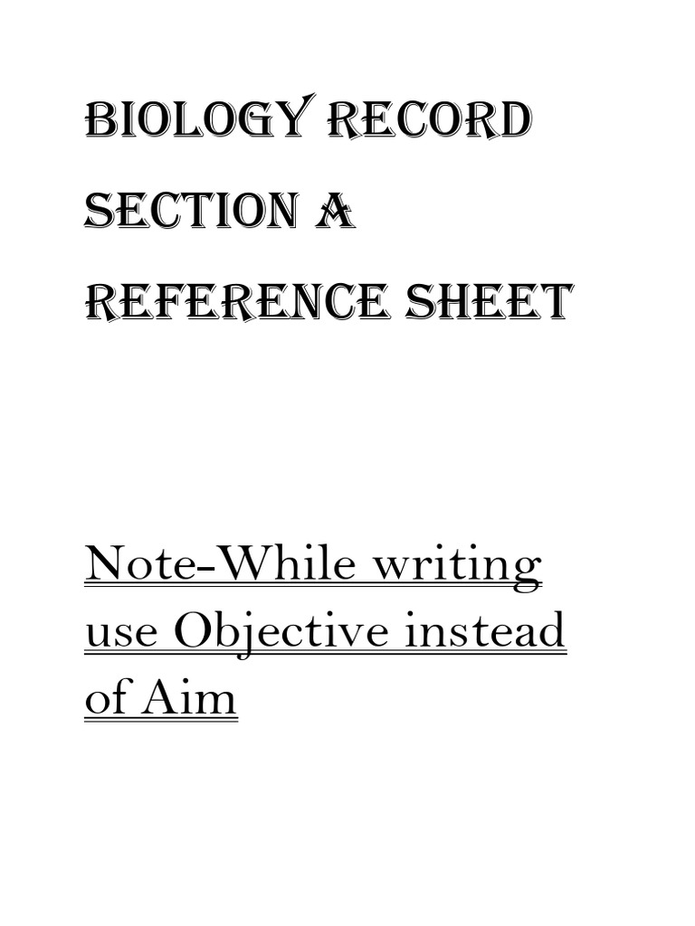 Bio Record Reference | PDF