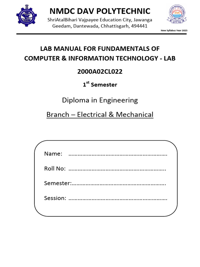 Lab Manual - 2025 New Syllabus | PDF | Bios | Booting