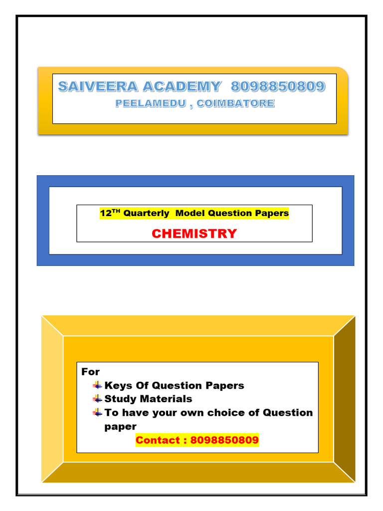 Chemistry EM-3 (Three Set) | PDF | Sets Of Chemical Elements | Chemical ...