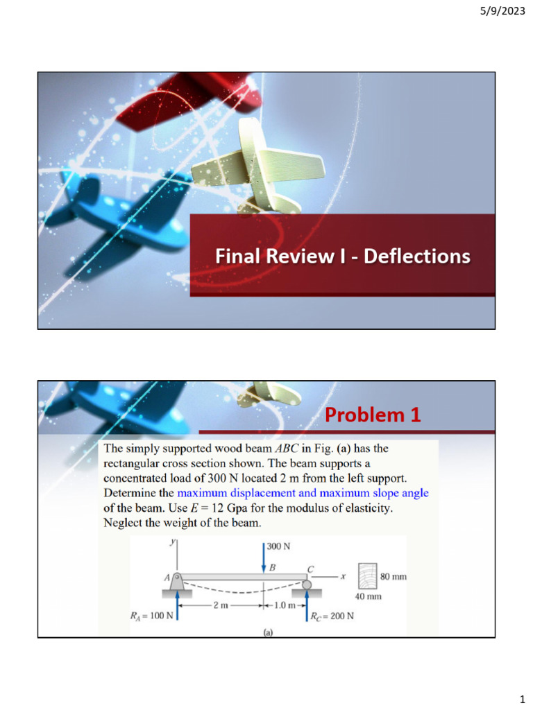 Lec 32 (Final Revision - I Deflection of Beams) | PDF