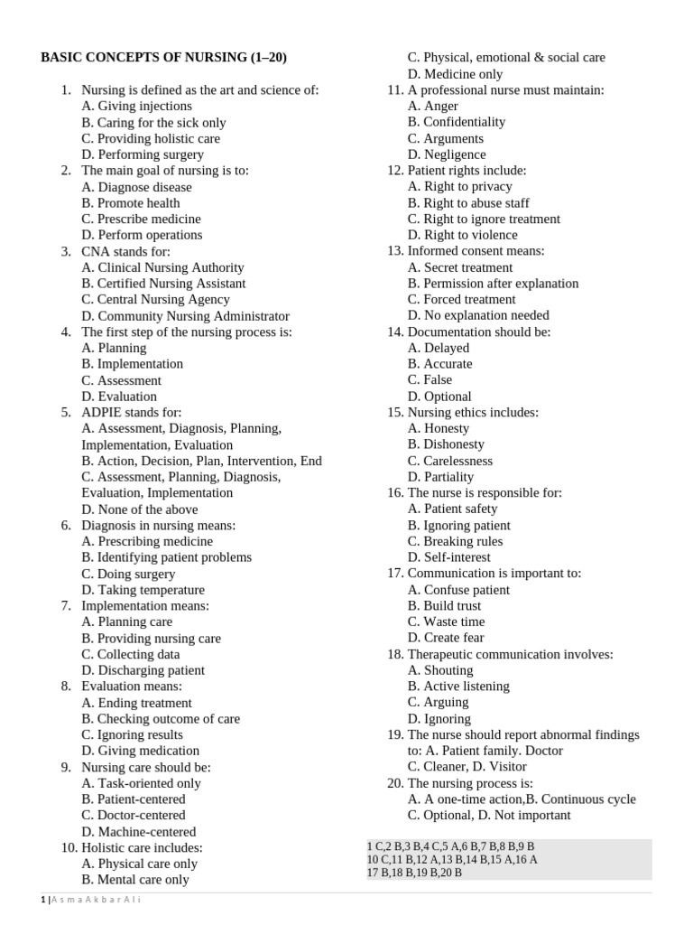 Basic Concepts of Nursing | PDF | Nursing | Health Care